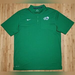 Dallas Mavericks Nike Polo Shirt Mens XL Green Dri Fit Short Sleeve 90s Logo